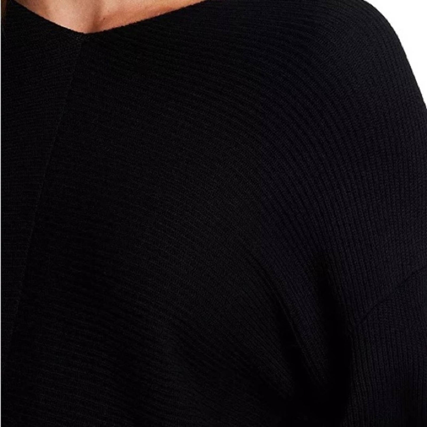 - 1.State Women's Rib-Knit Bubble Sleeve Long Sleeve Sweater,