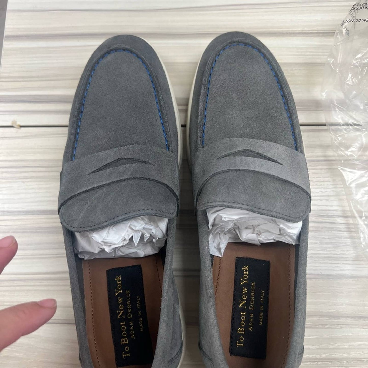 TO BOOT NEW YORK Mens Gray Penny Unlined Ryan Round Toe Slip On Loafers