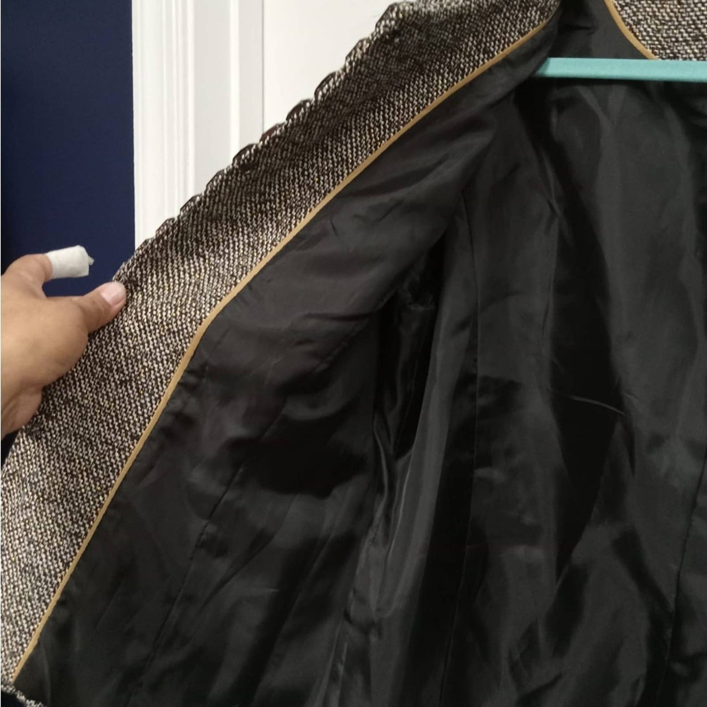 DANA BUCHMAN White Black Gold Metallic Rhinestone Formal Blazer Jacket