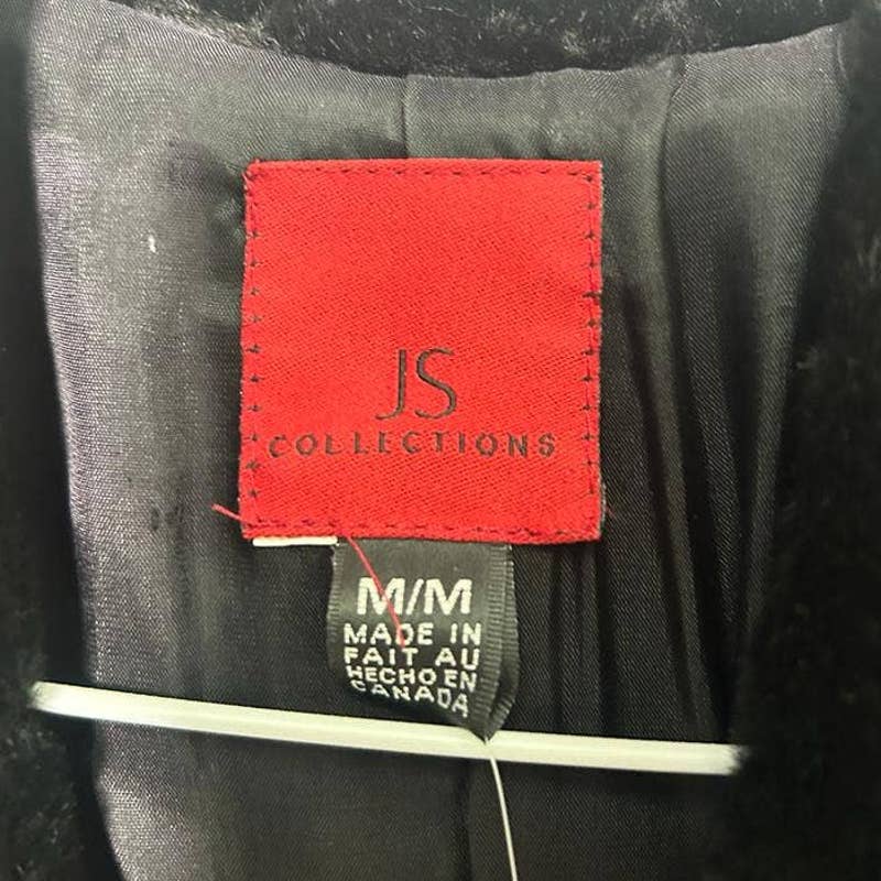 JS Collections Black Velvet Coat
