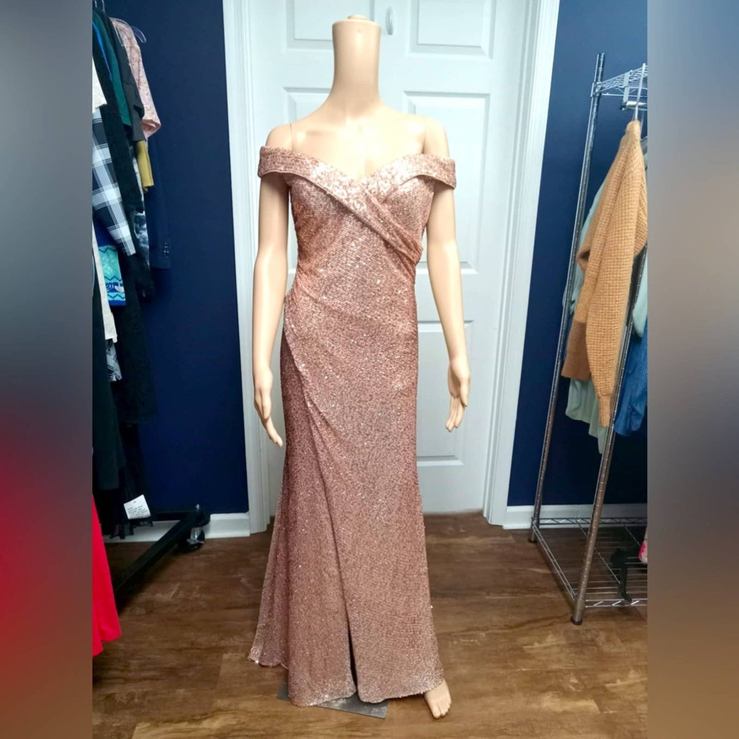 LA FEMME Maxi Dress Rose Gold