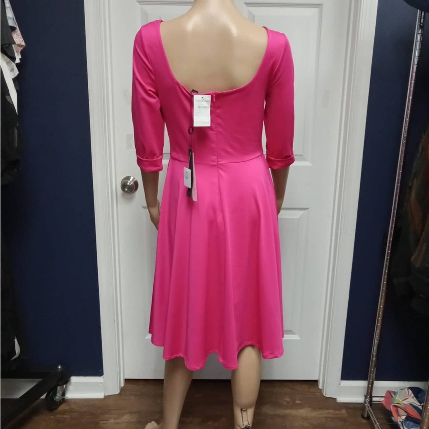 Black Halo Jackie O Swing Dress Fuchsia Pop