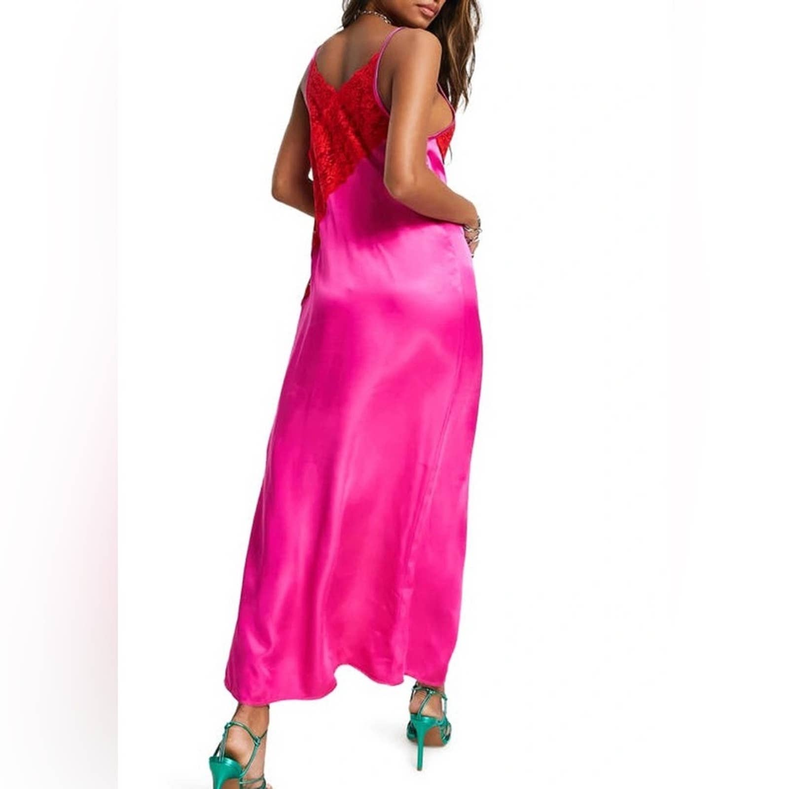 pink slip dress topshop Topshop contrast lace color block slip dress in pink. Queen's Deals