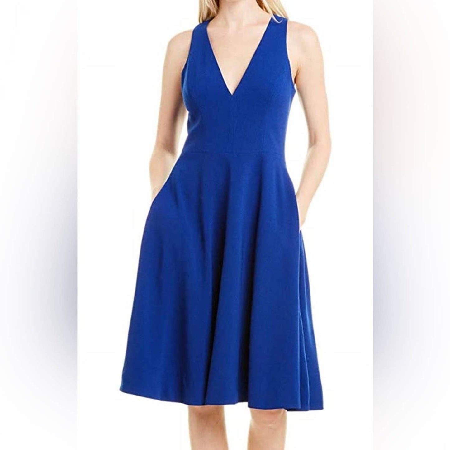 Dress the population A-Line V-Neck Midi Dress