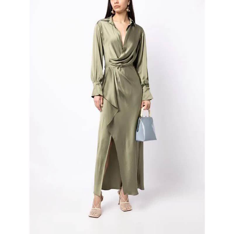 SIMKHAI TALITA DRAPED MIDI DRESS