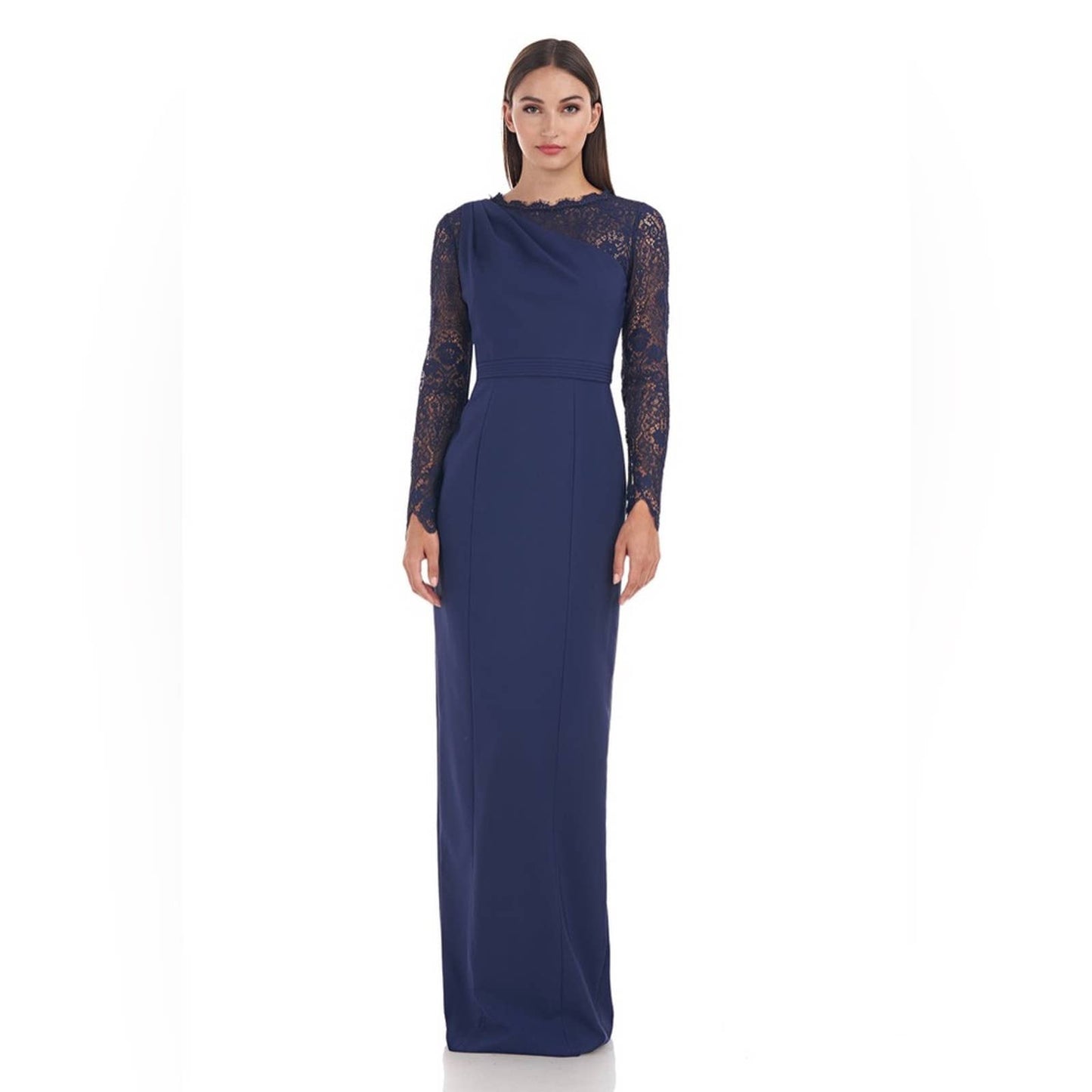 MARIA SCALLOP COLUMN GOWN JS COLLECTION