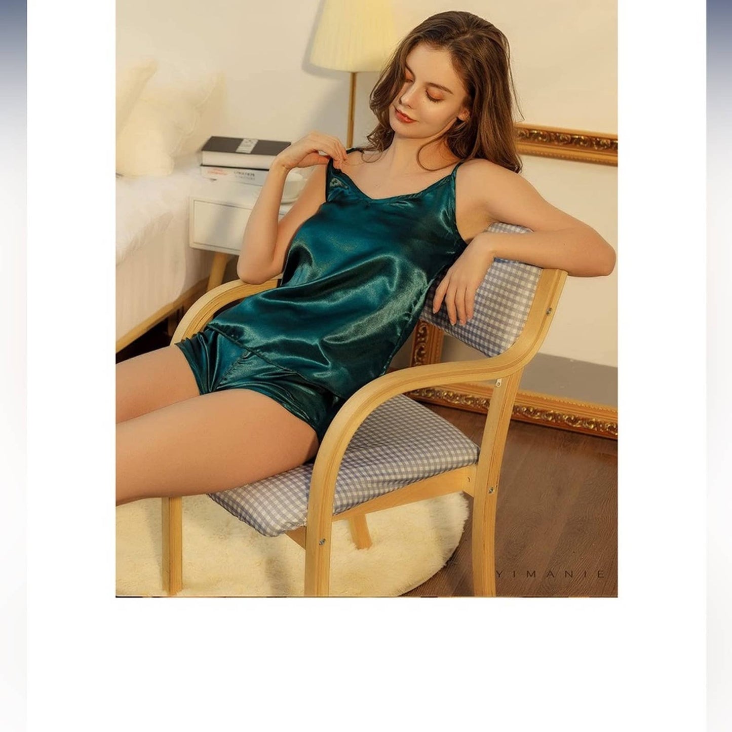 YIMANIE Womens Sexy Sleepwear Silky Satin Pajama.