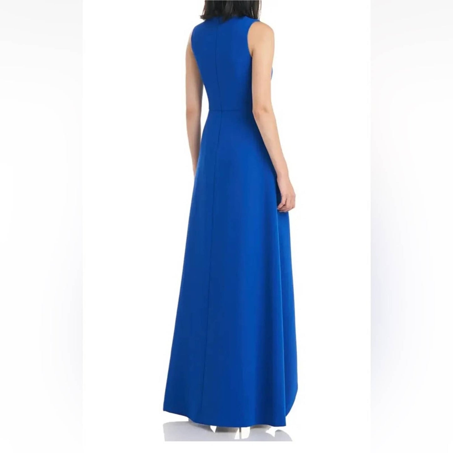 Kay Unger Sapphire Blue Melinda Pleat High/Low A-Line Gown