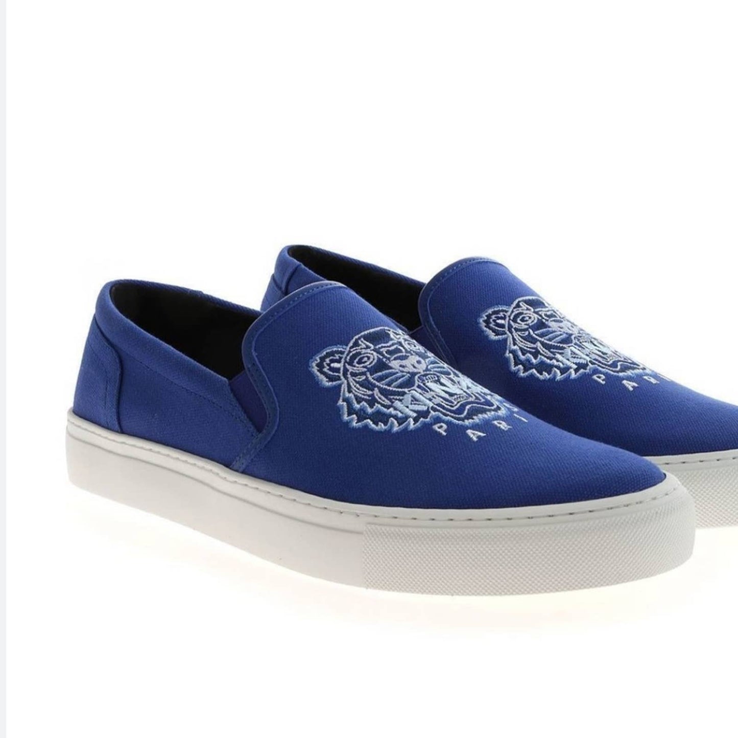 NEW Kenzo K-Skate Tiger Embroidered Blue Mens Slip On Shoes Sneakers