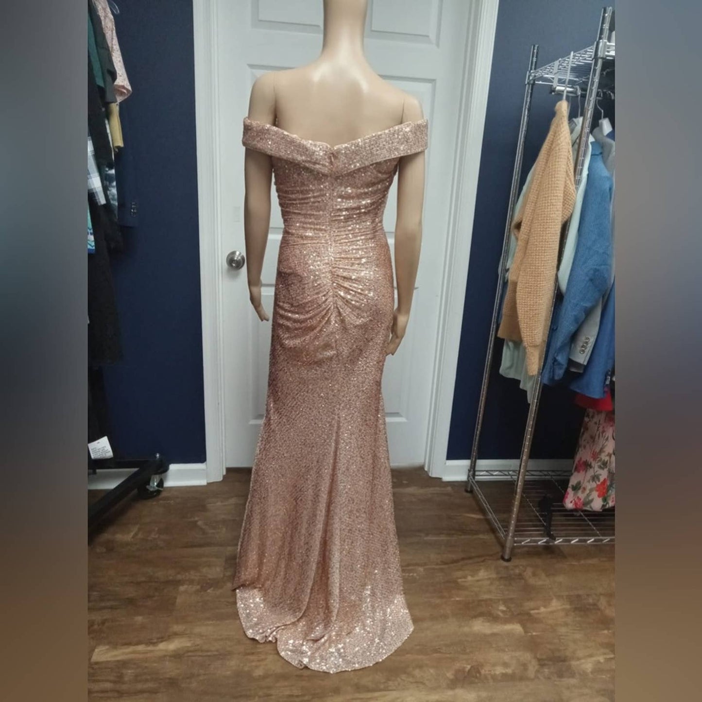 LA FEMME Maxi Dress Rose Gold