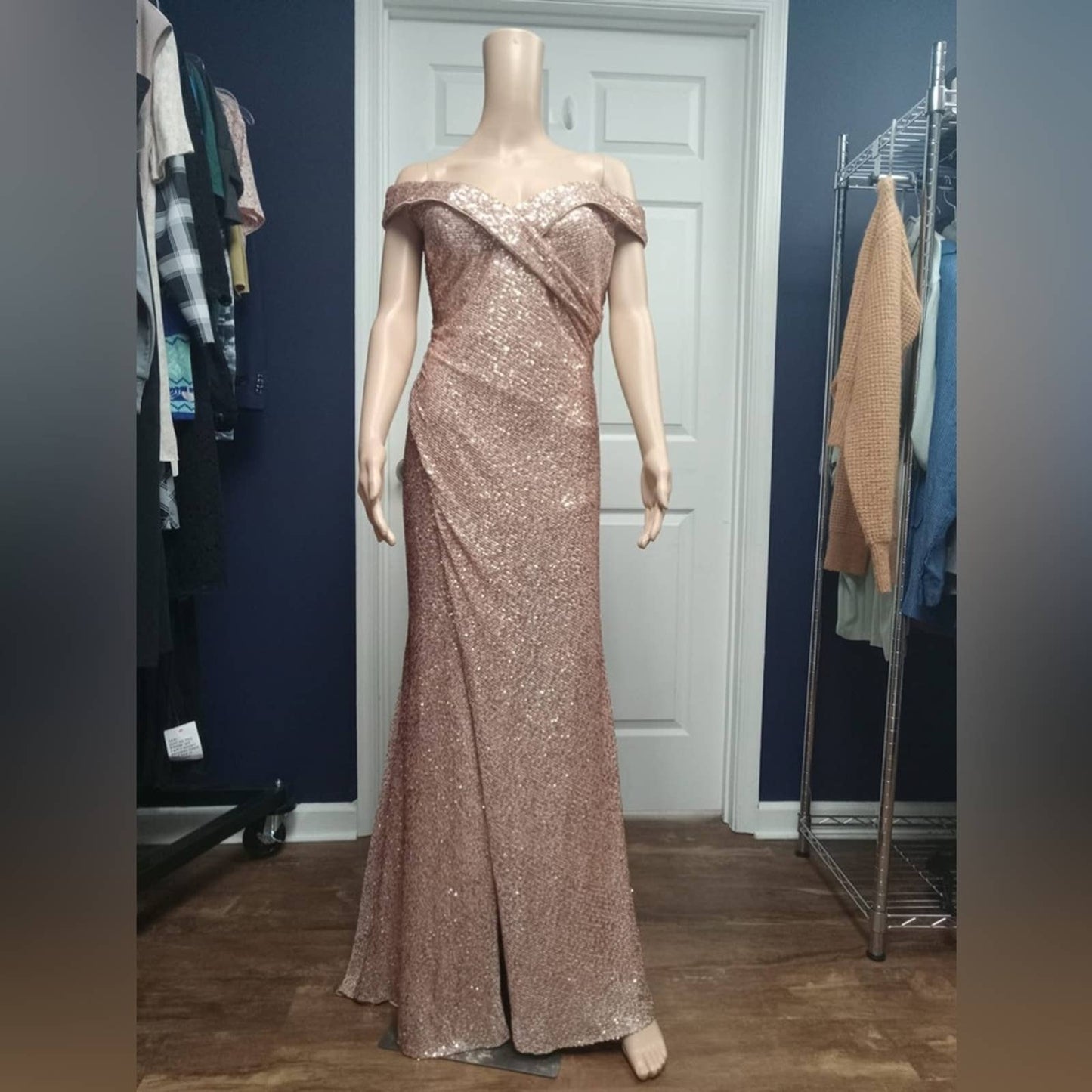 LA FEMME Maxi Dress Rose Gold