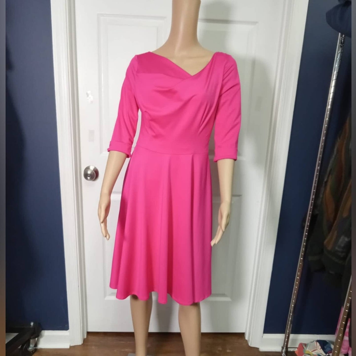 Black Halo Jackie O Swing Dress Fuchsia Pop