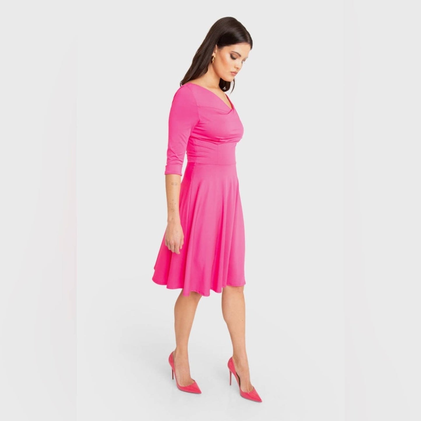 Black Halo Jackie O Swing Dress Fuchsia Pop