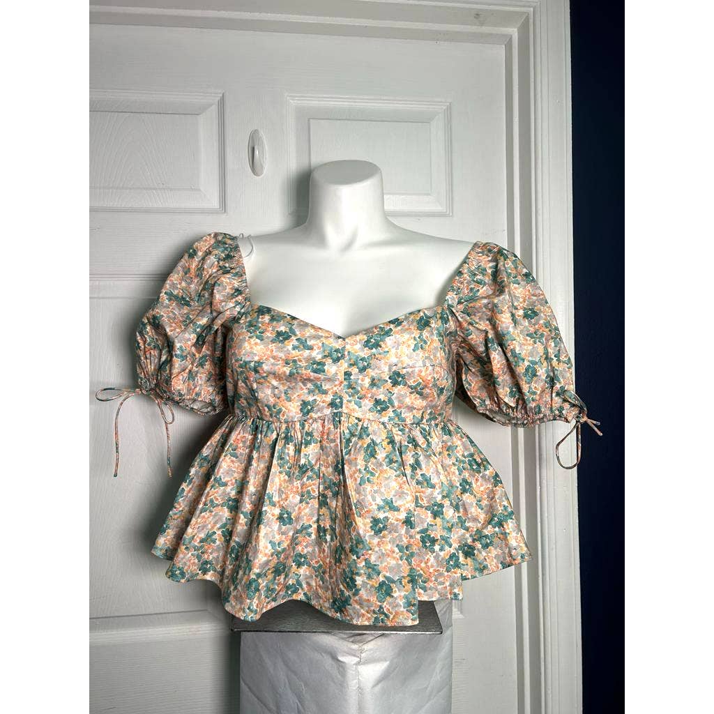 FLORAL PUFF SLEEVE TOP