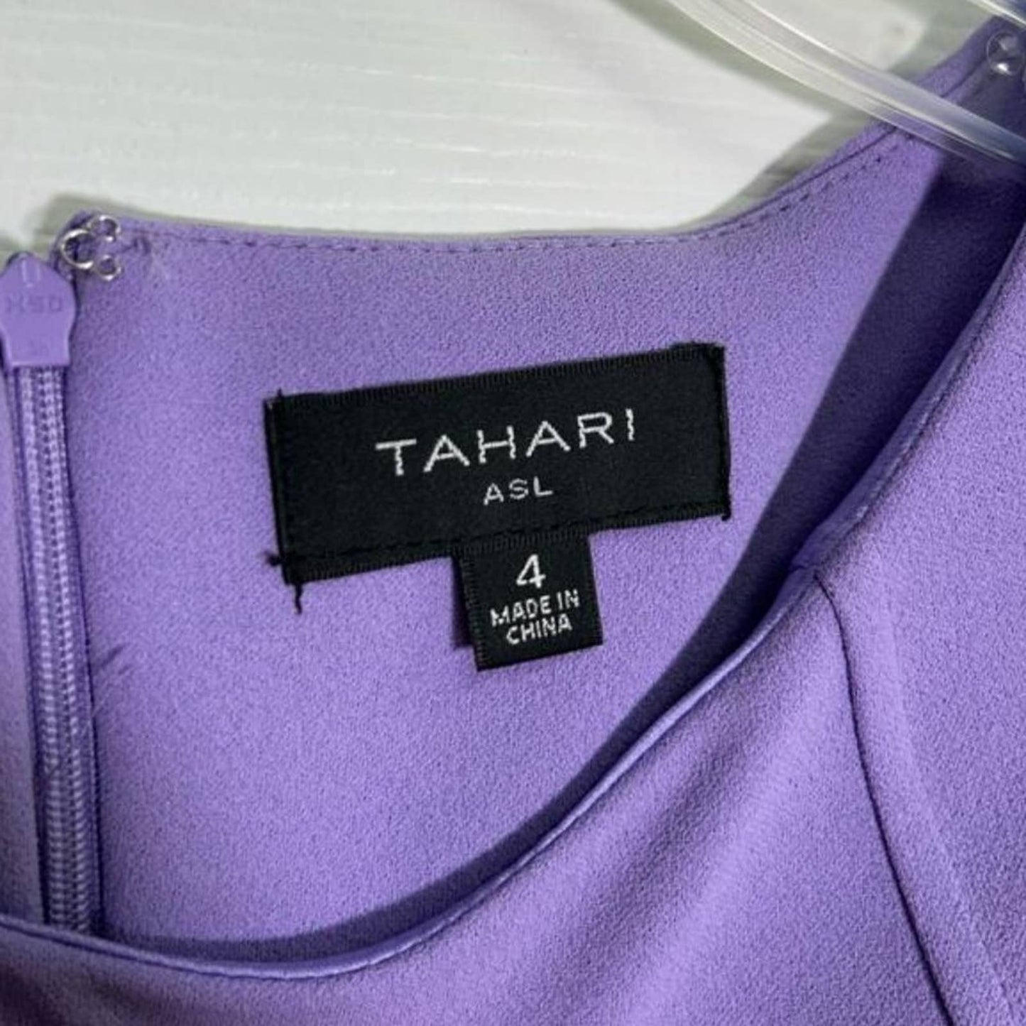 TAHARI ASL BELTED MINI DRESS IN PURPLE