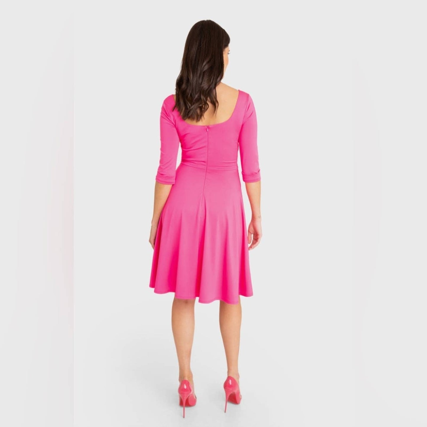 Black Halo Jackie O Swing Dress Fuchsia Pop