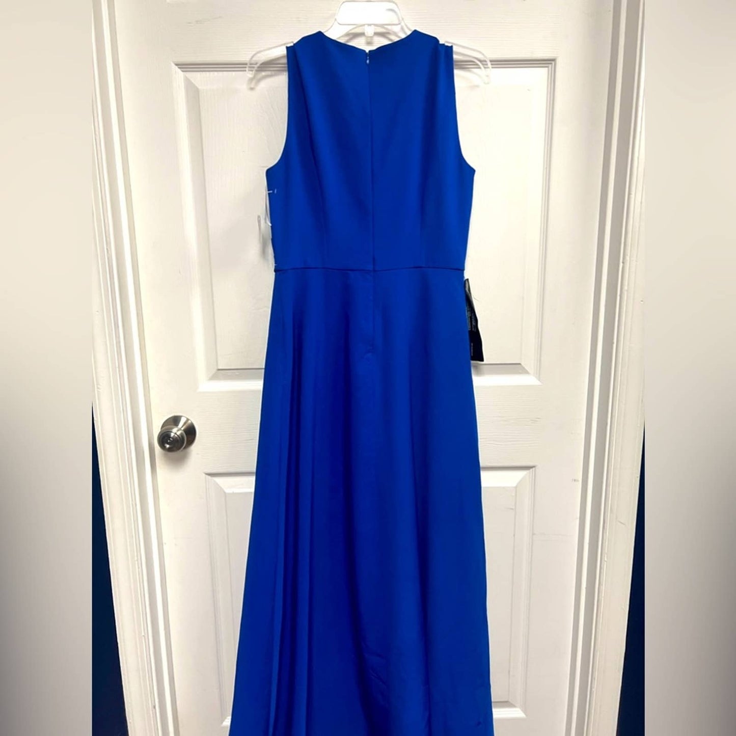 Kay Unger Sapphire Blue Melinda Pleat High/Low A-Line Gown