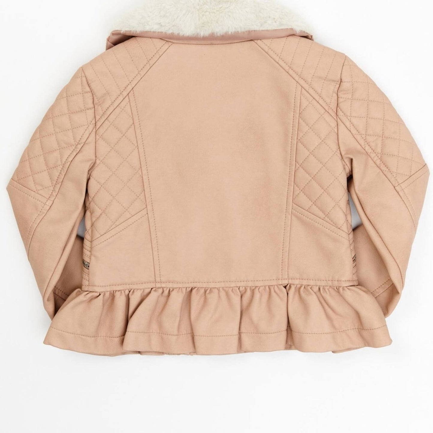 URBAN REPUBLIC TODDLER GIRLS' QUILTED FAUX LEATHER RUFFLE MOTO JACKET