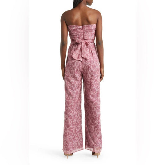 LULUS Lasting Love Textured Organza Strapless Jumpsuit