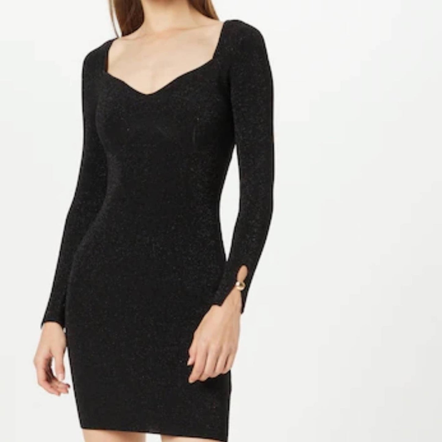 BLACK LONG SLEEVE MINI BODYCON DRESS